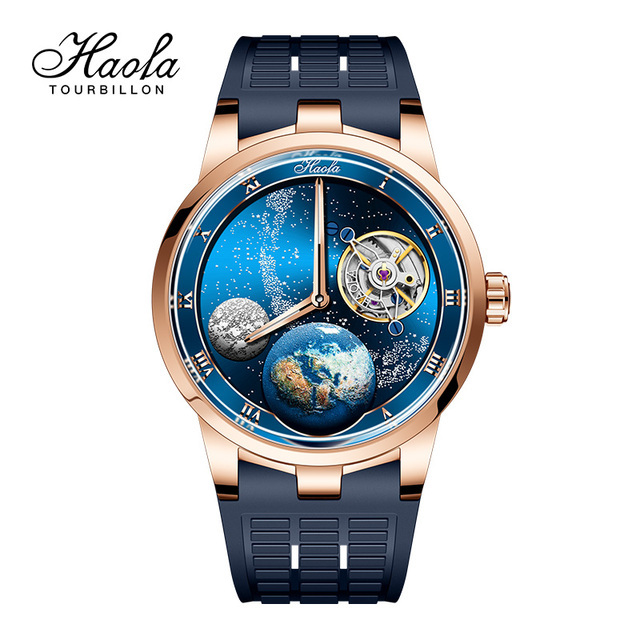 Haofa 1952 Carousel Mechanical Watch Men Sapphire Carousel Starry Energy Reserve 80H Luxury Wristwatches relógio masculino