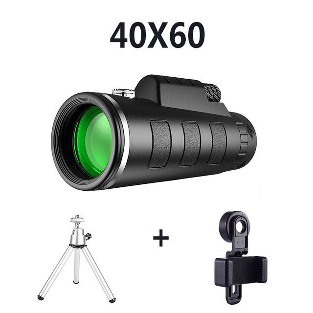 40X60 HD Professional Monocular Telescope Night Powerful Binoculars Waterproof Mini Pocket Zoom With Smartphone Hunting Camping