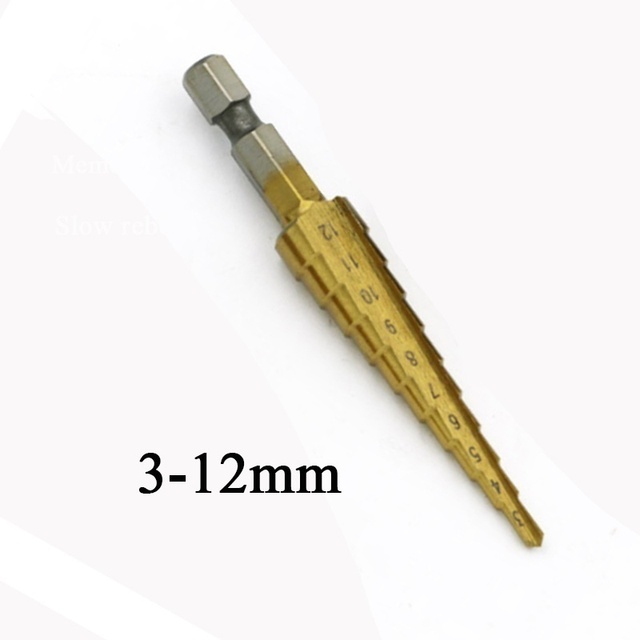 3pcs HSS Titanium Coated Step Drill Bit 4-12 4-20 4-32 Drill Power Tools Metal High Speed ​​Steel Wood Hole Cutter Cone Drill