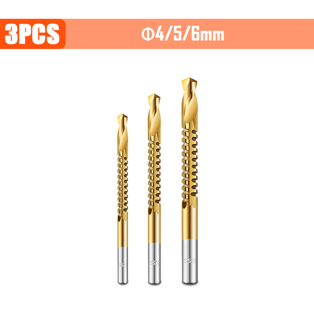 3/4/5/6pcs Cobalt Drill Bit Spiral Screw Metric Composite Tap Drill Bits Drill Polishing Woodworking HSS Twist Drilling Tools