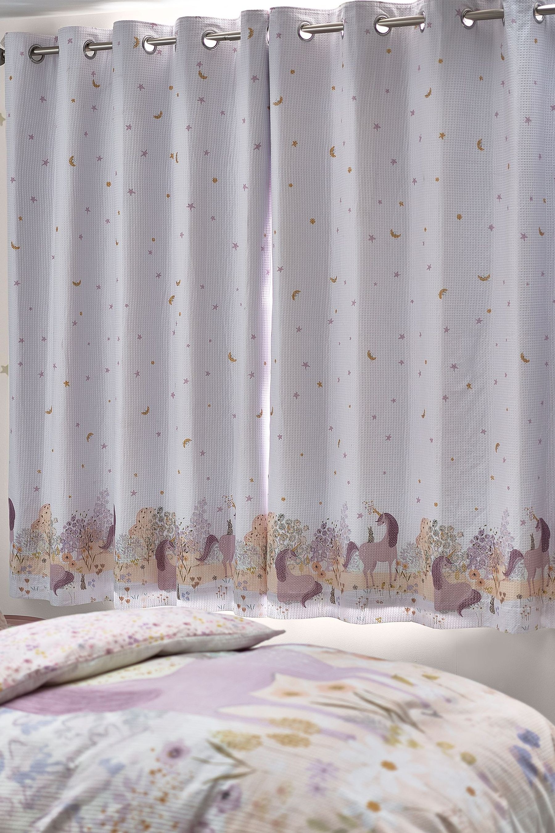 Unicorn Waffle Eyelet Blackout Curtains