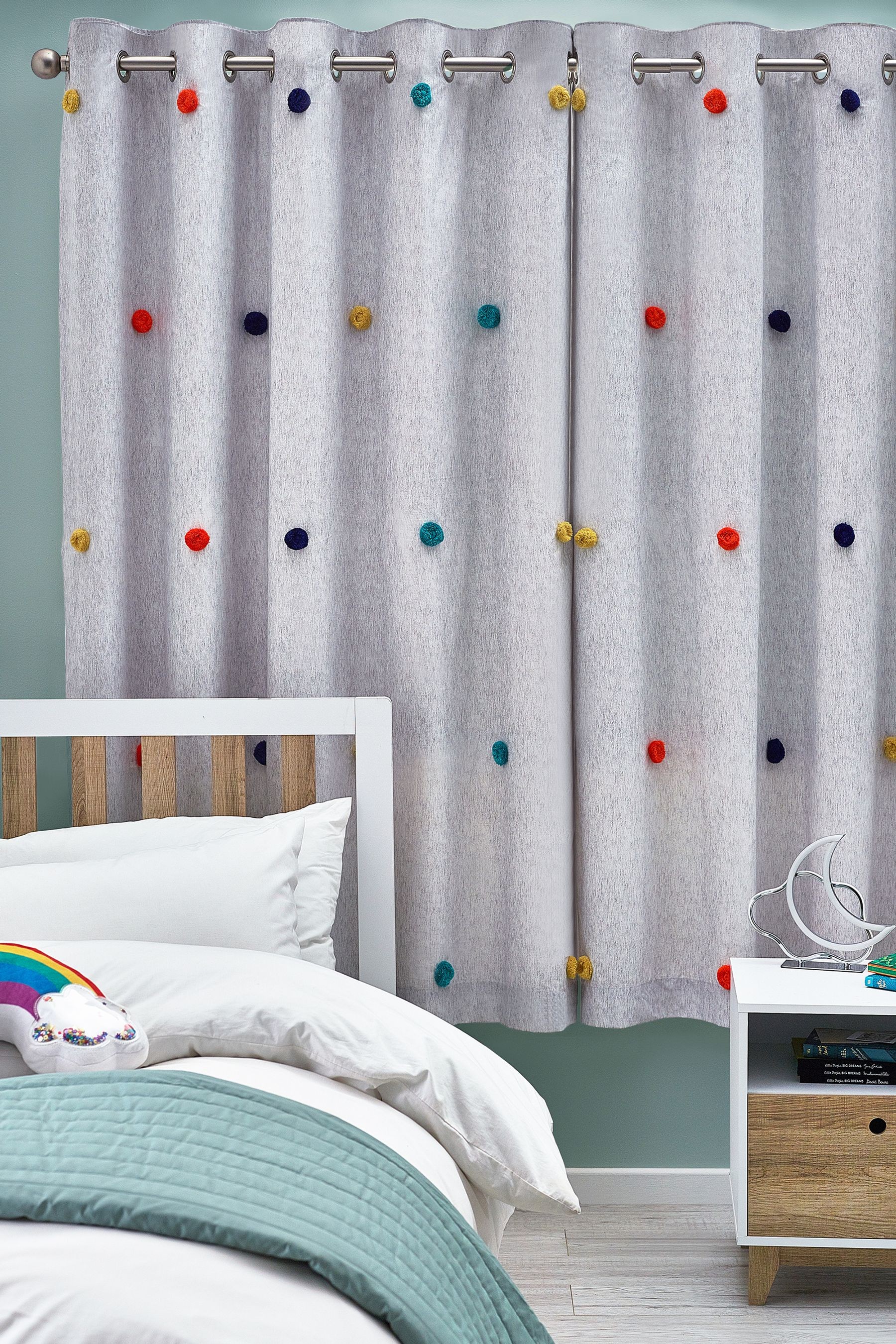 Pom Pom Eyelet Blackout Curtains