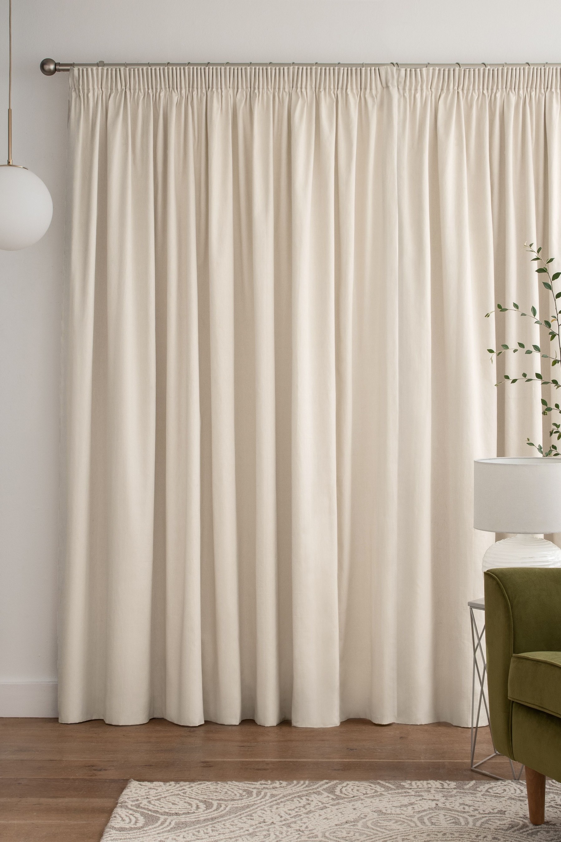 Cotton Curtains Pencil Pleat Blackout/Thermal