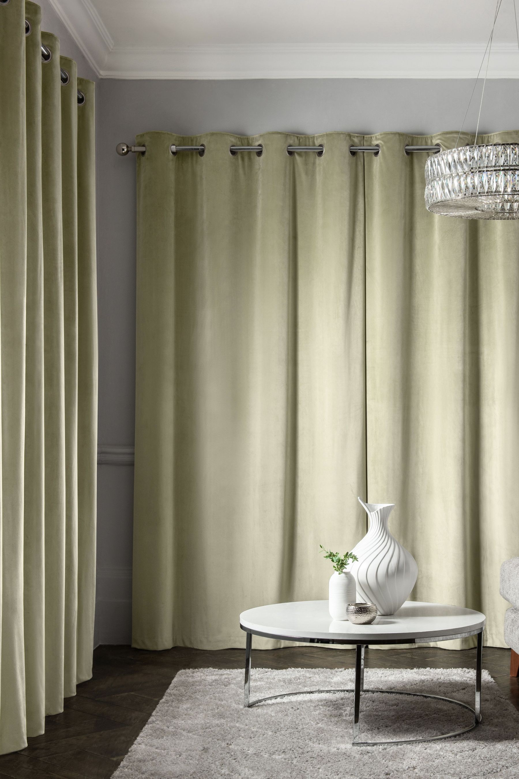 Matte Velvet Curtains Eyelet Lined