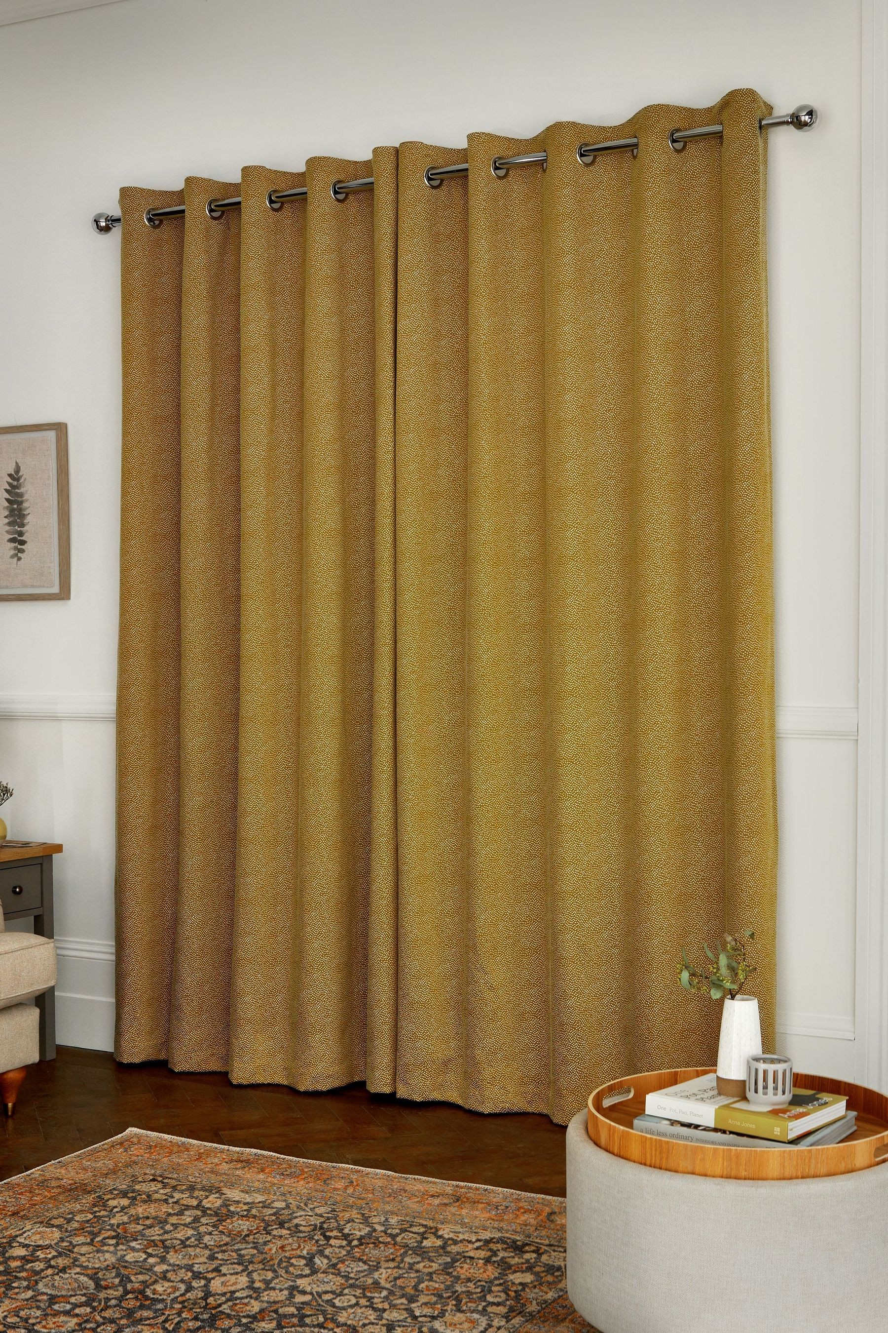 Mini Spot Velvet Eyelet Curtains