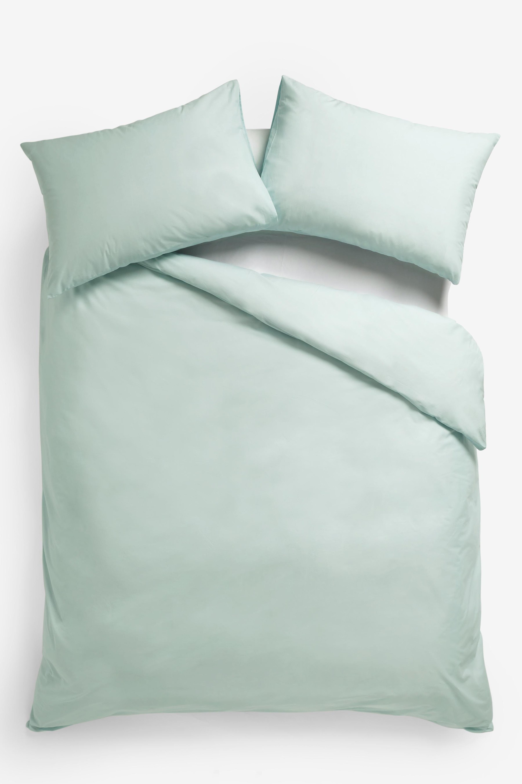 Cotton Rich Duvet Cover and Pillowcase Set Plain Percale