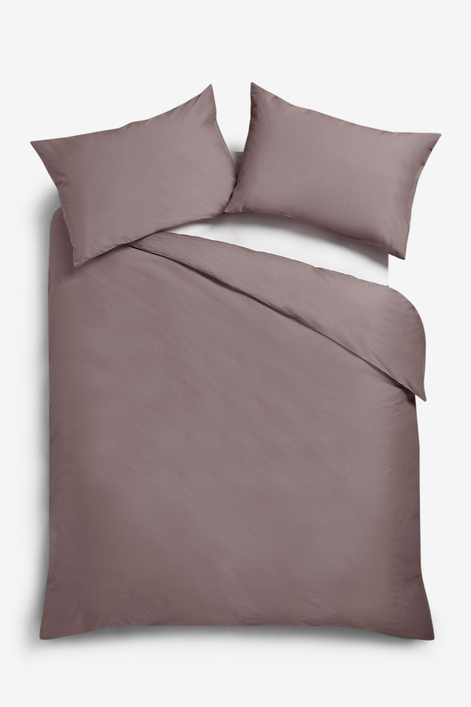 Cotton Rich Duvet Cover and Pillowcase Set Plain Percale