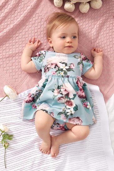 Lipsy Baby Puff Sleeve Dress With Matching Knicker