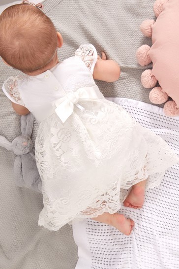 Lipsy Baby Lace Flower Girl Dress With Matching Knicker