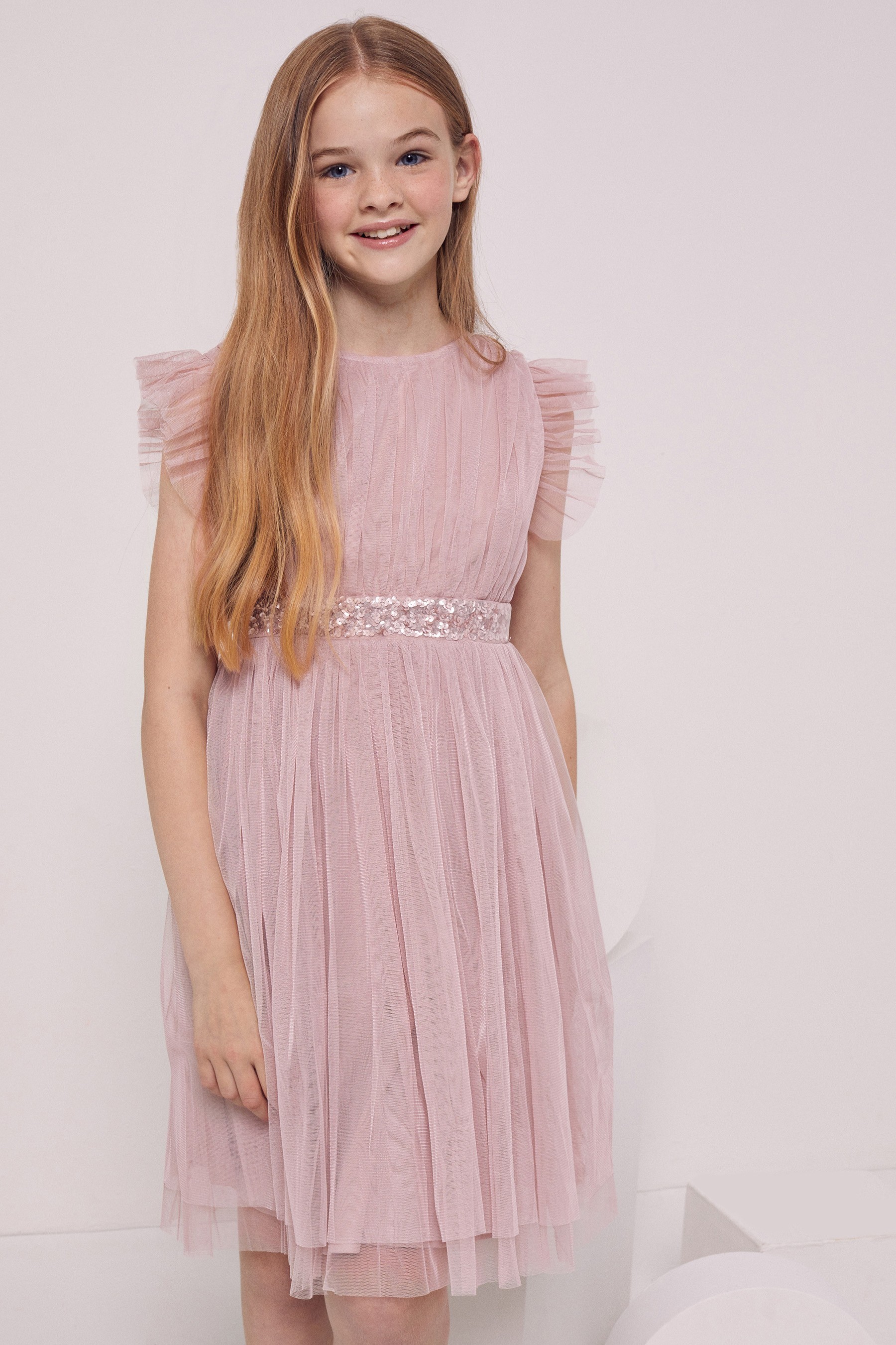 Maya Girl Embellished Waist Tulle Dress