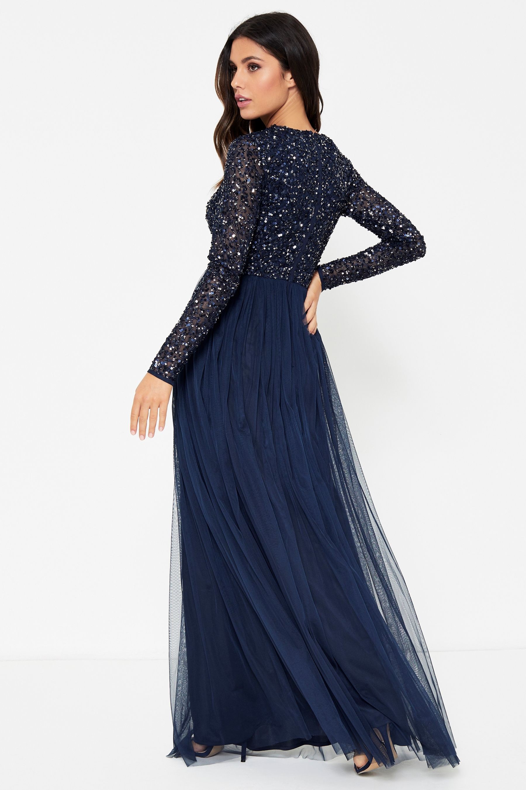 Maya Embellished Long Sleeve Maxi Dress Regular