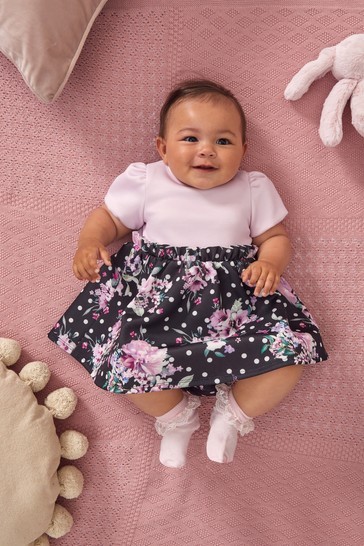 Lipsy Baby Puff Sleeve Dress With Matching Knicker