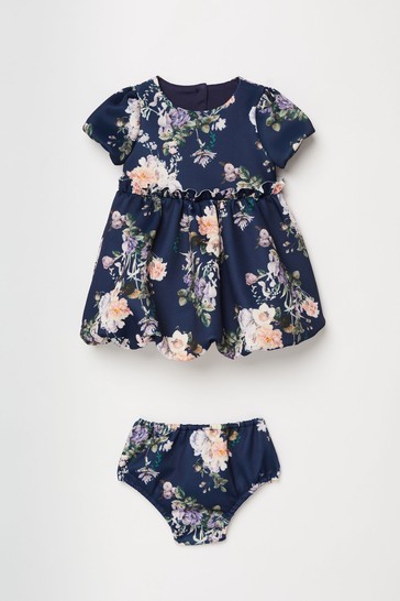 Lipsy Baby Puff Sleeve Dress With Matching Knicker