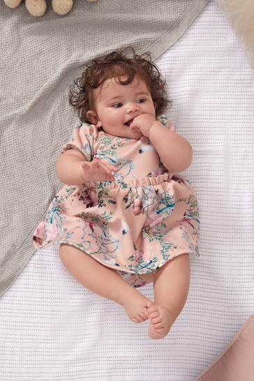 Lipsy Baby Puff Sleeve Dress With Matching Knicker