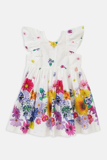 Angel & Rocket White Avery Border Print Dress