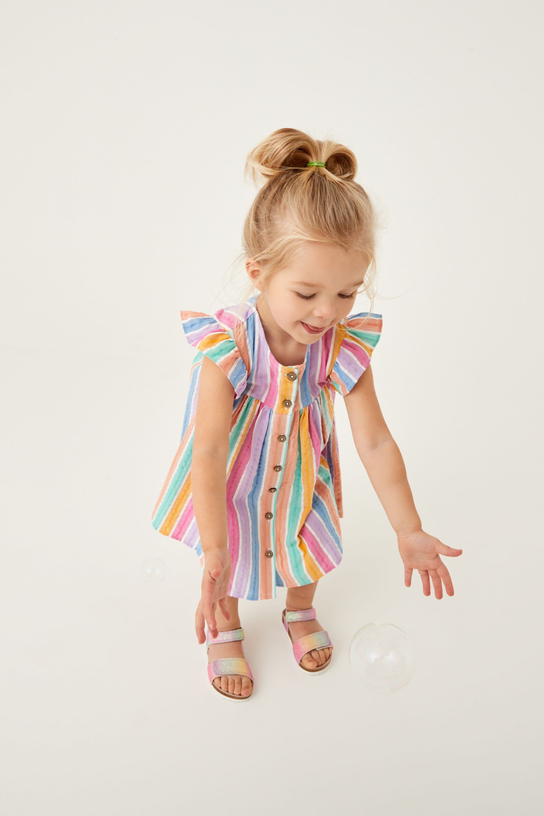 Frill Sleeve Cotton Dress (3mths-8yrs)