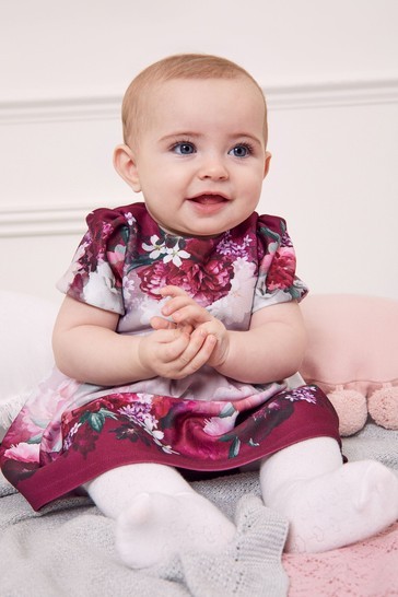 Lipsy Baby Puff Sleeve Dress With Matching Knicker