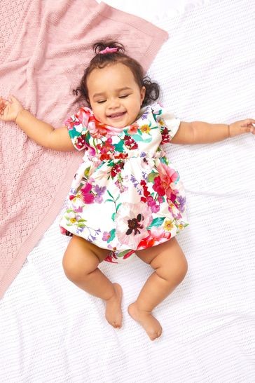 Lipsy Baby Puff Sleeve Dress With Matching Knicker