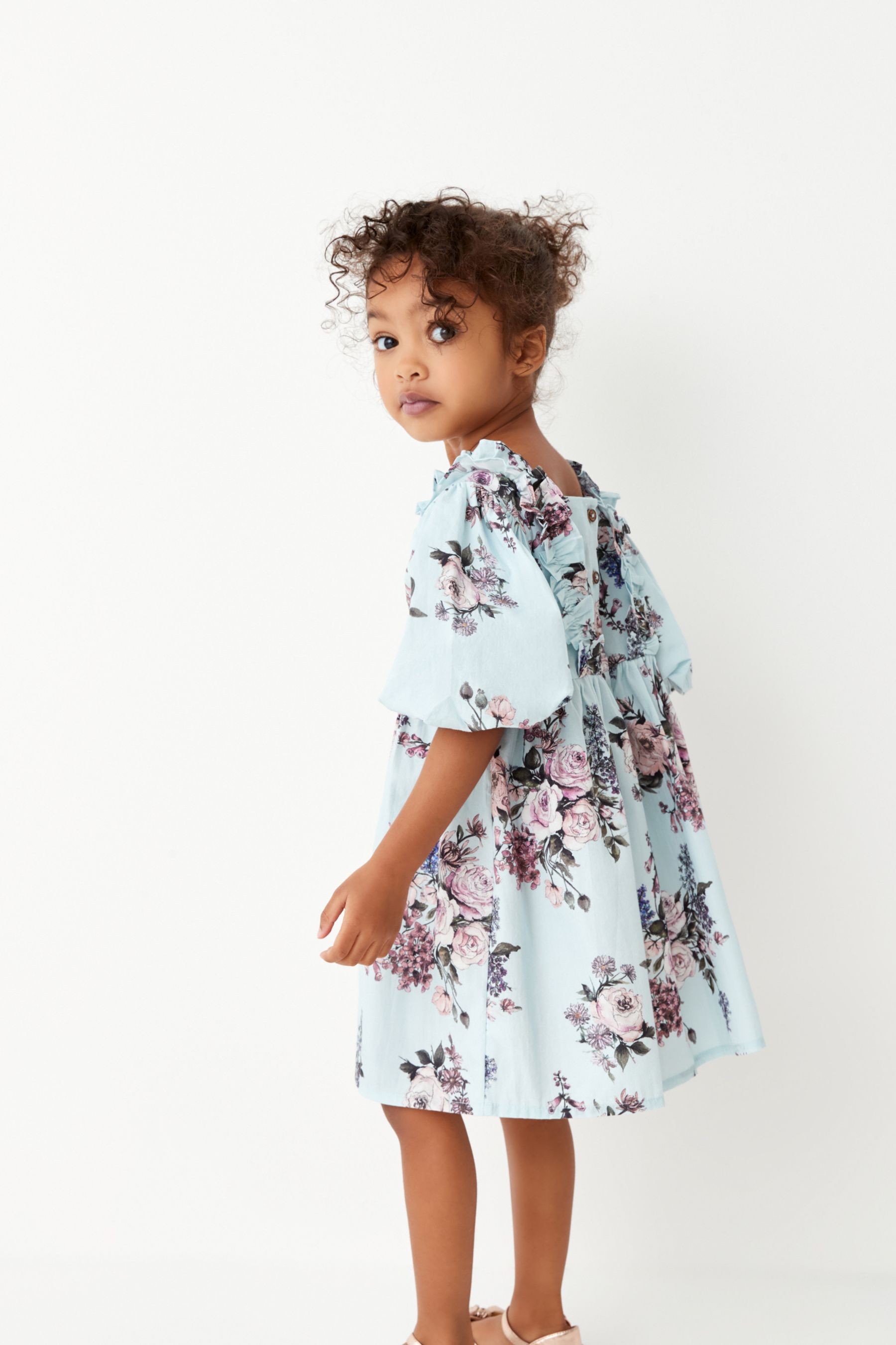 Printed Puff Sleeve Dress (3mths-8yrs)