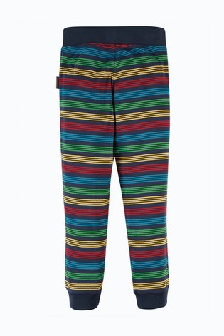 Frugi Blue Organic Cotton Lightweight Joggers Rainbow Stripe