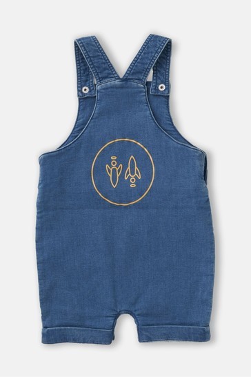 Angel & Rocket Blue Bib Dungaree Set