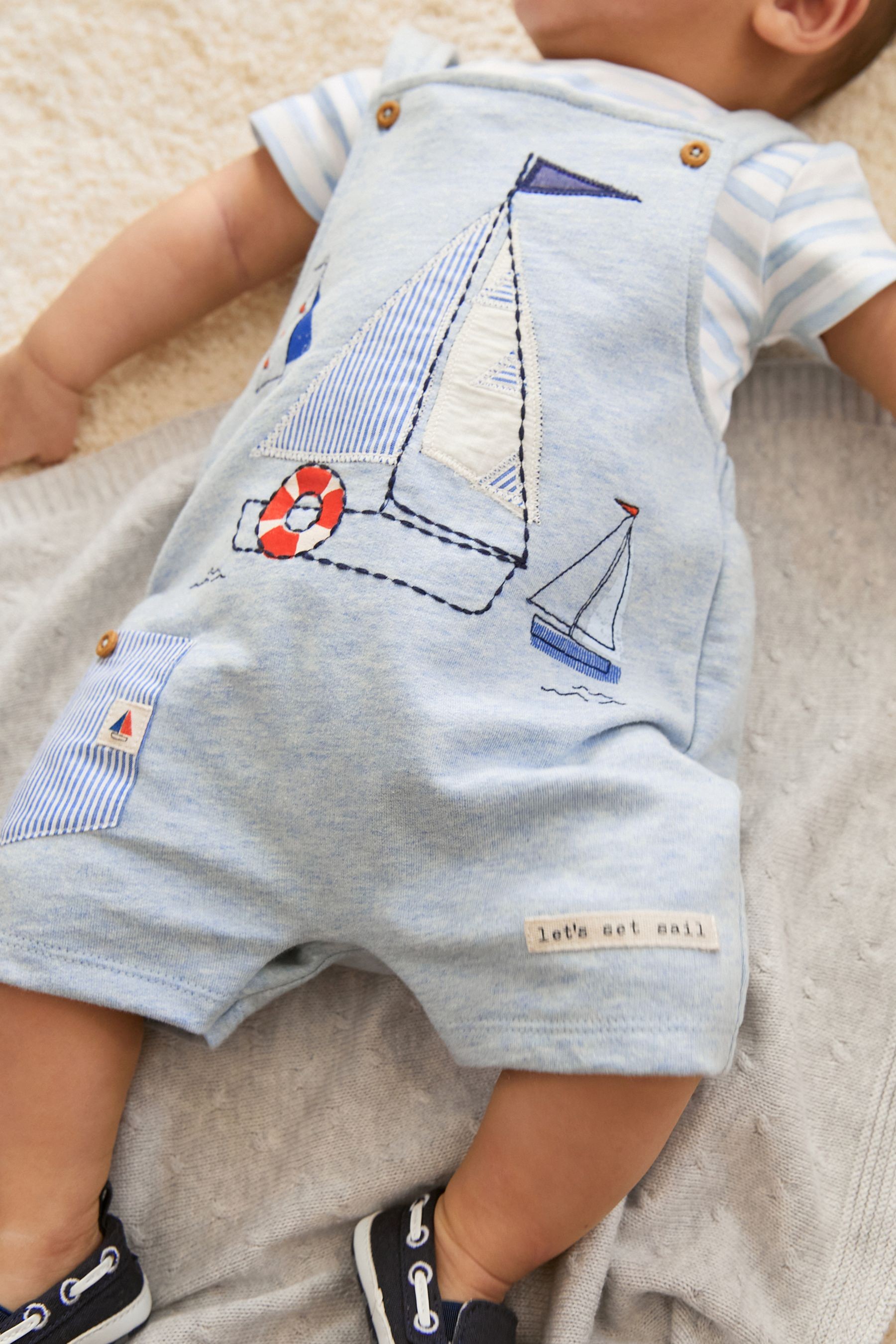 Baby Jersey Dungarees And Bodysuit Set (0mths-2yrs)