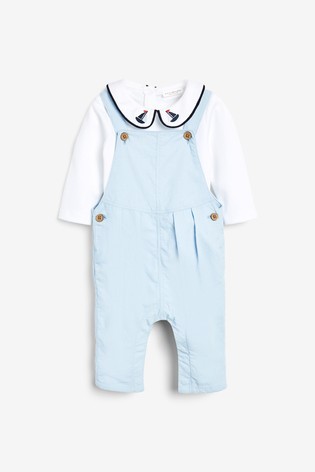 Baby Smart Cord Dungarees And Jersey Bodysuit Set (0mths-3yrs)