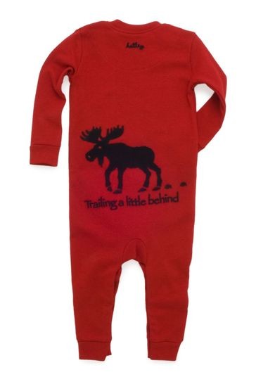 Hatley Baby Red Moose Coverall And Hat