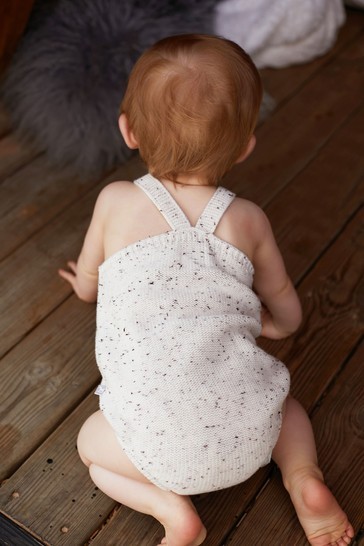 The Little Tailor Oatmeal Knitted Baby Romper Bodysuit