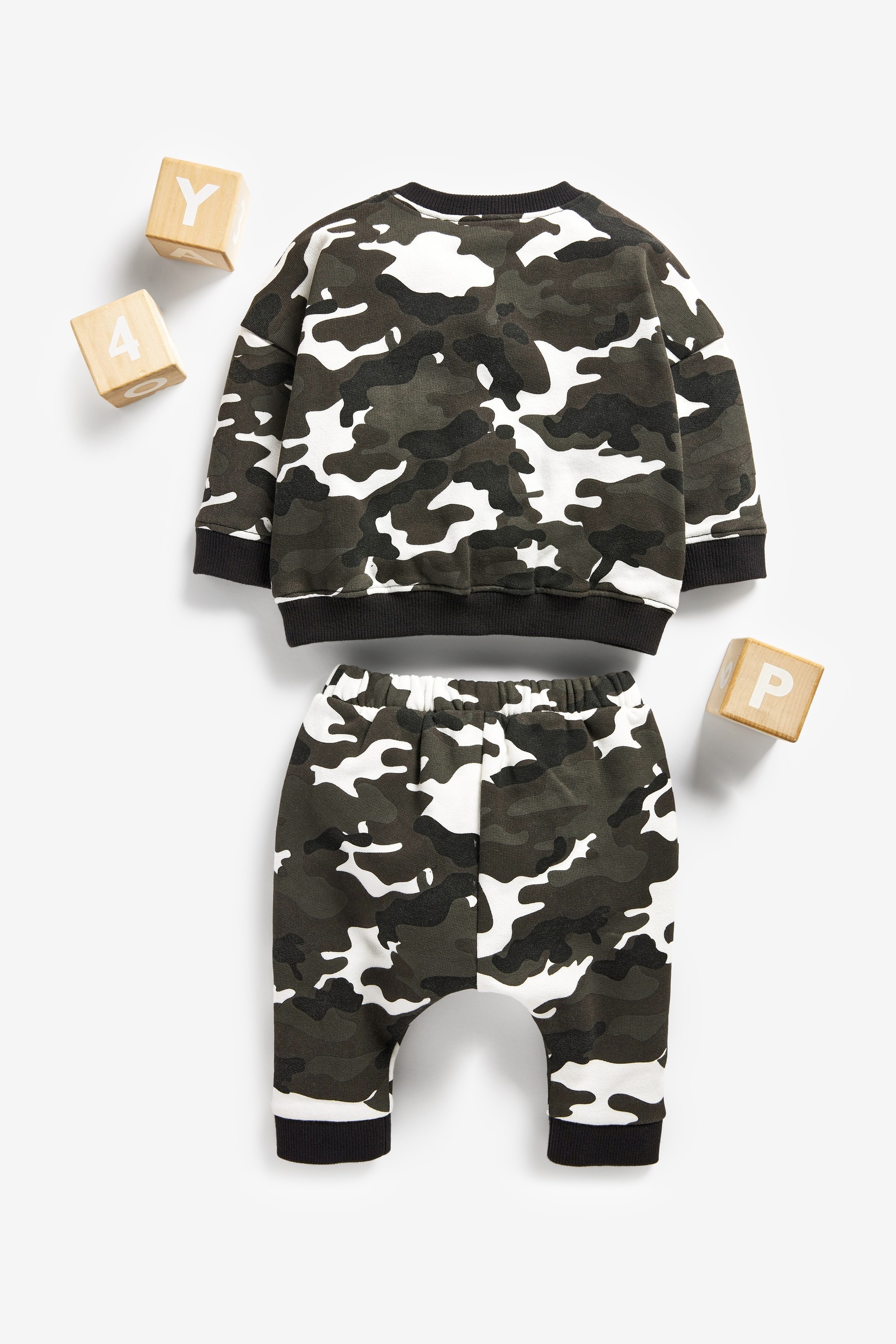 Hype. Baby Black Camo Sweat Top And Joggers Set