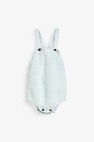 The Little Tailor Blue Knitted Baby Romper