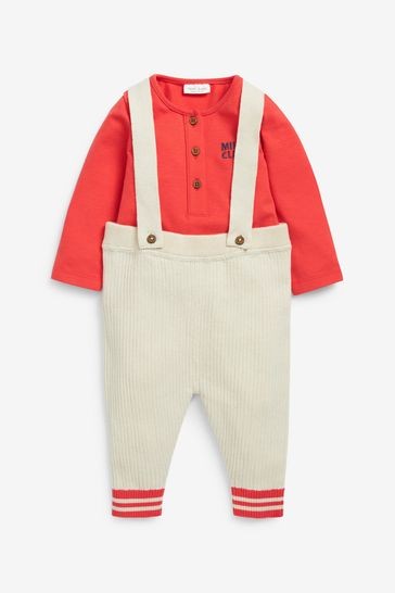 Milk Baby Dungarees And Jacket 3 Piece Set