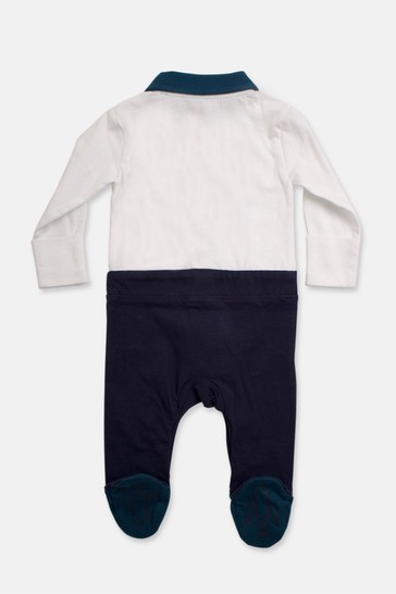 Angel & Rocket Blue Seb Mr Smart Shirt And Tie Babygrow