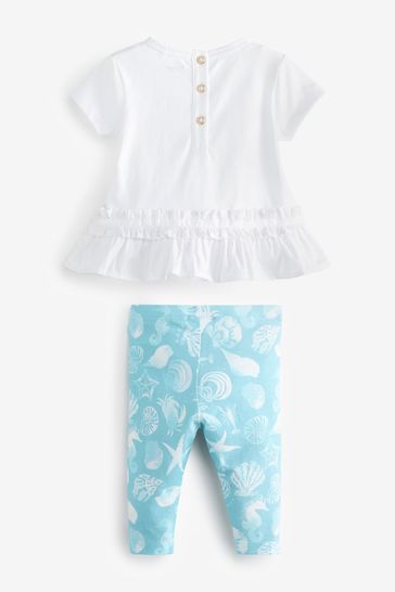 Baker by Ted Baker White Starfish T-Shirt And Leggings Set