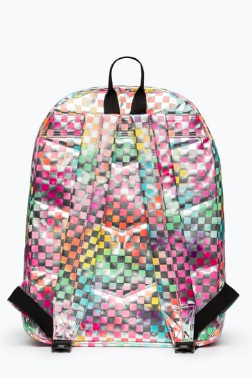 Hype. Unisex Pink Rainbow Check Crest Backpack