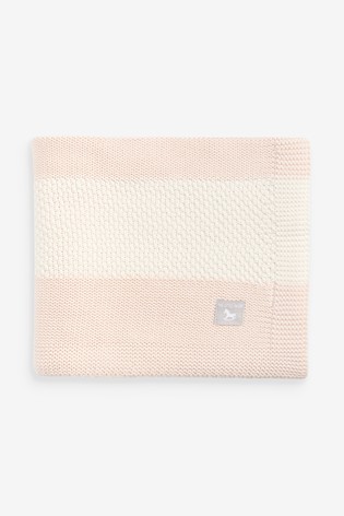 The Little Tailor Pink Textured Stripe Baby Shawl Blanket