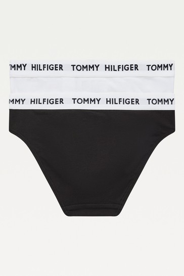 Tommy Hilfiger Older Girls White Tommy 85 Cotton Bikini 2 Pack