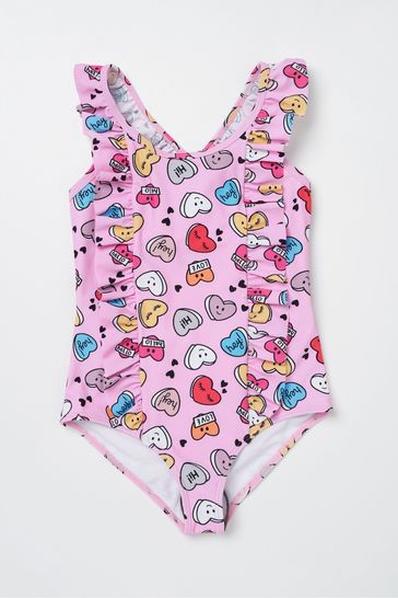 Angel & Rocket Hattie Pink Heart Swimsuit