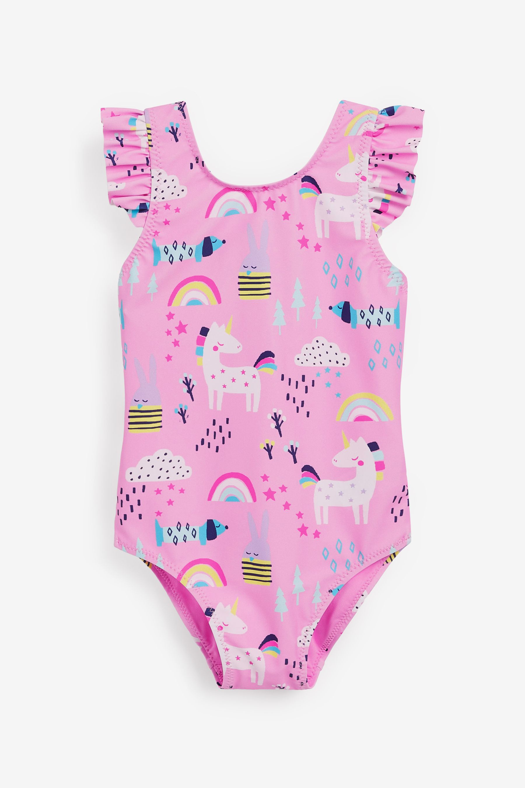 Frill Sleeved Swimsuit (3mths-7yrs)