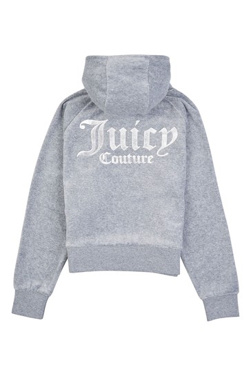 Juicy Couture Grey Velour Raglan Hoodie