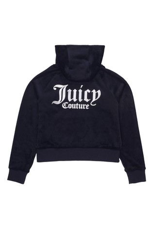 Juicy Couture Blue Juicy Velour Raglan Hoodie