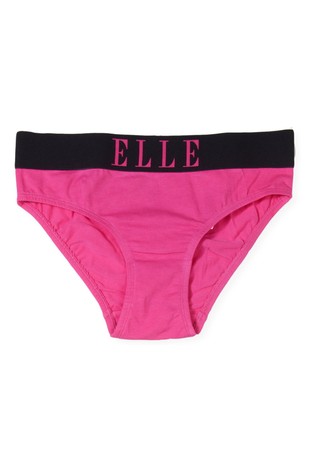 ELLE Pink Logo Deep Elastic Briefs 3 Pack