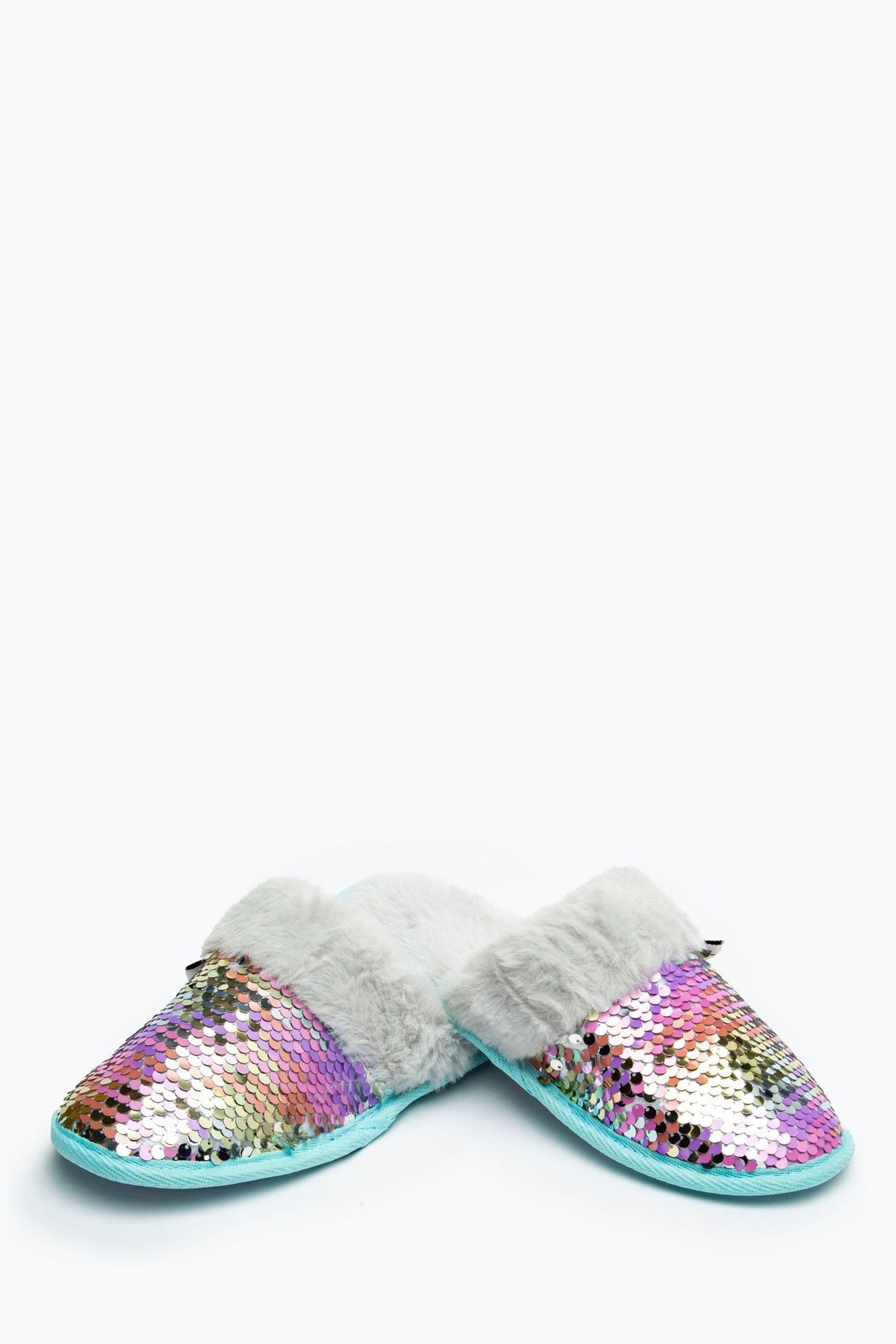 Hype. Girls Slip On Sequin Slippers