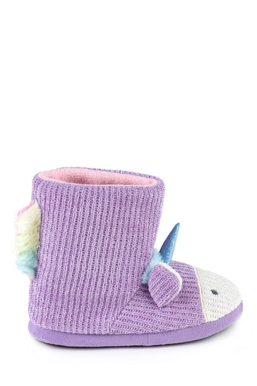 totes Girls Tall Unicorn Boot Slippers