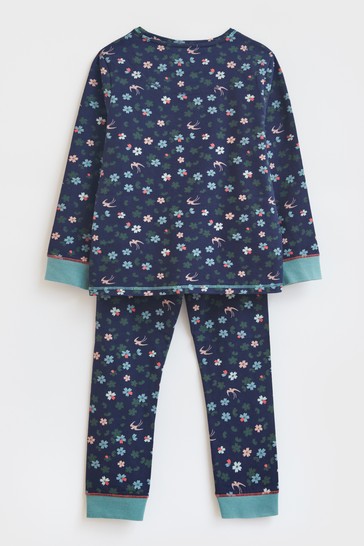 White Stuff Navy Dark Ditsy Jersey PJ Set