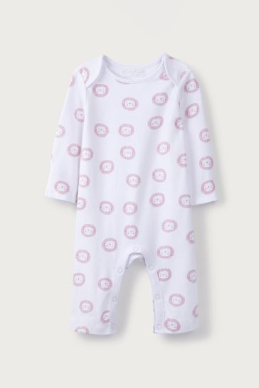 The White Company Lion Print Sleepsuit