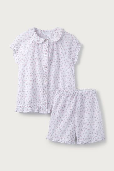 The White Company Pink Tulip Print Ruffle Shortie