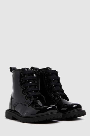 Schuh Black Creator Lace-Up Boots