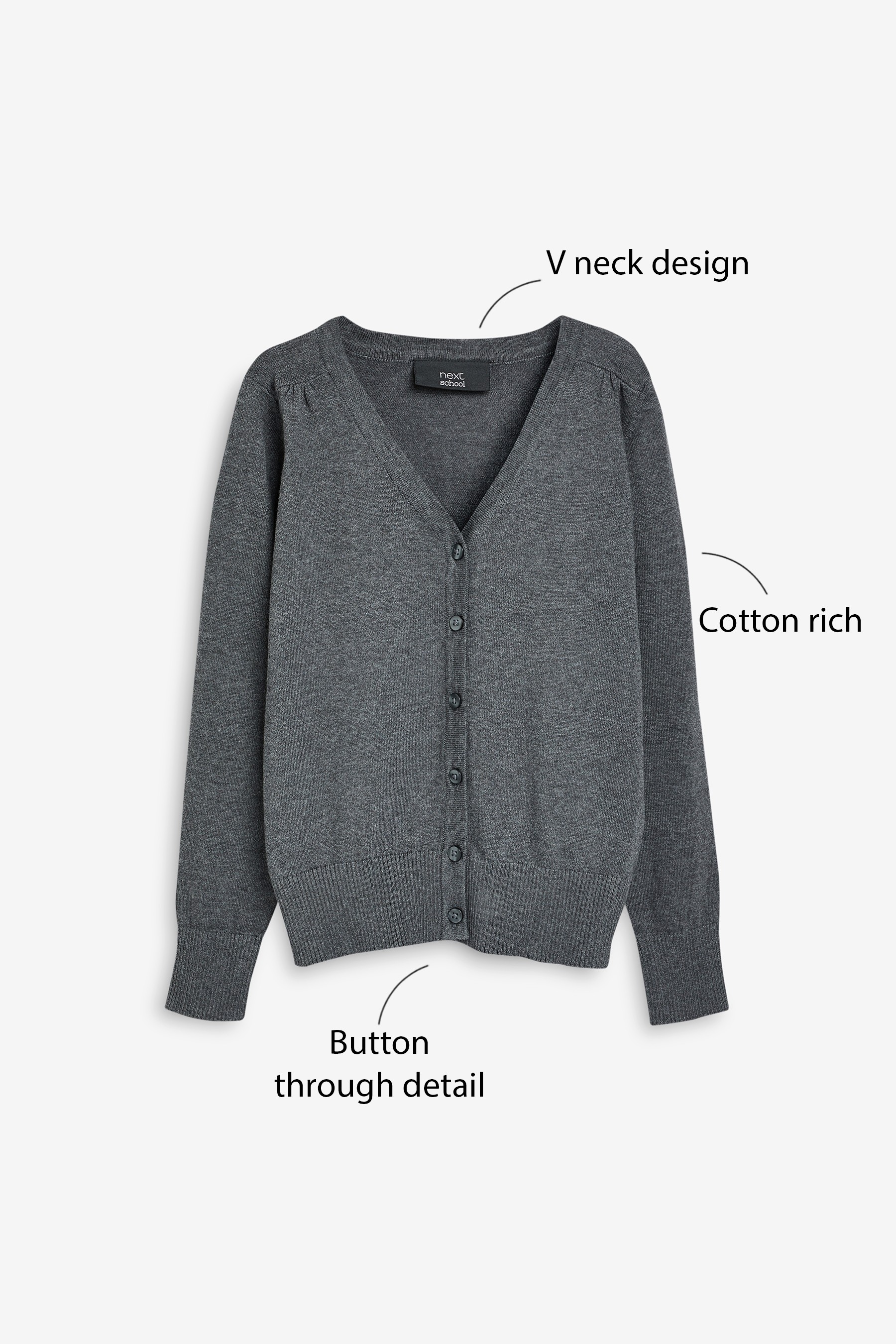 School V-Neck Cardigan (3-16yrs)