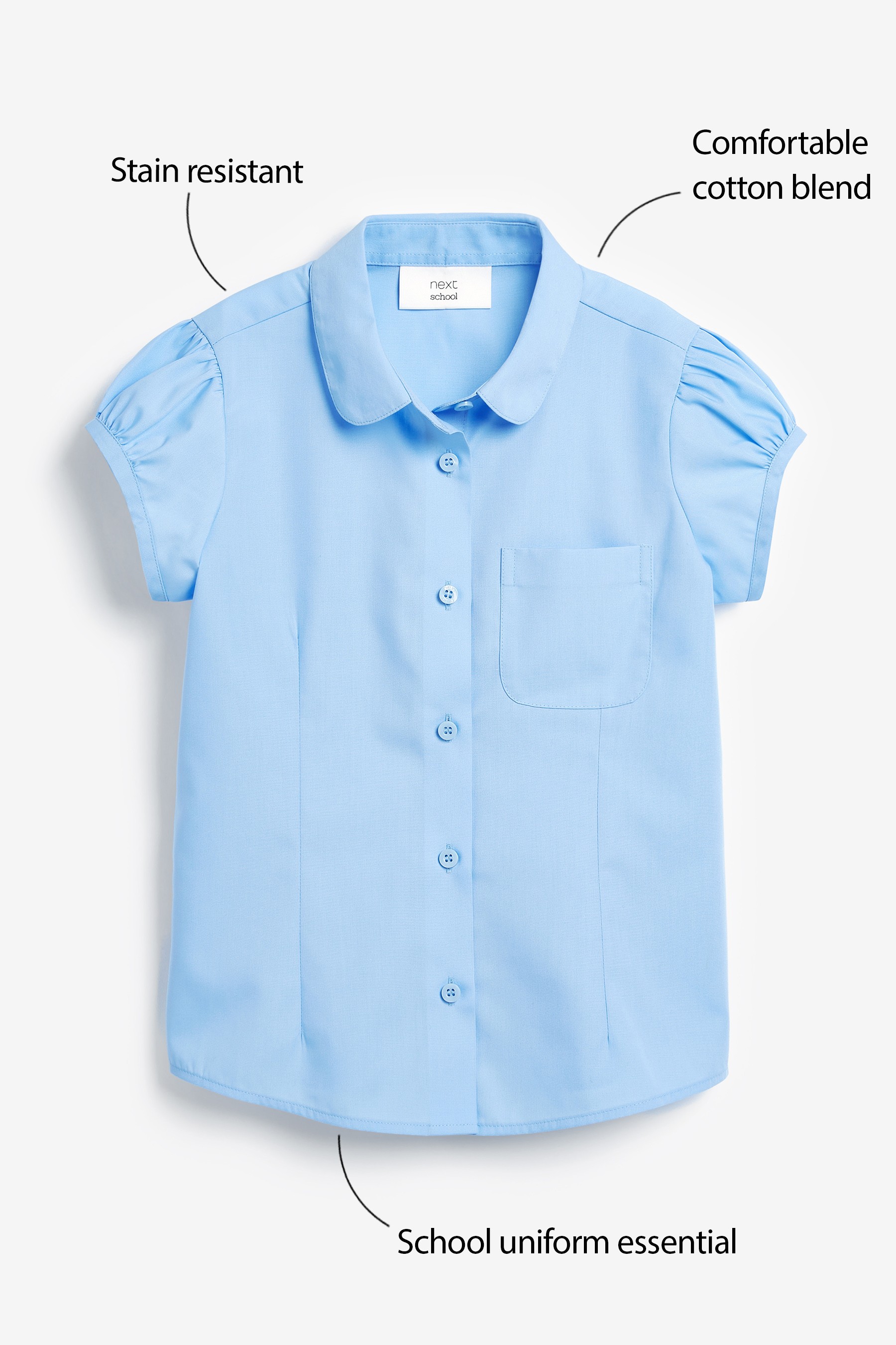 Puff Sleeve School Blouse (3-16yrs)